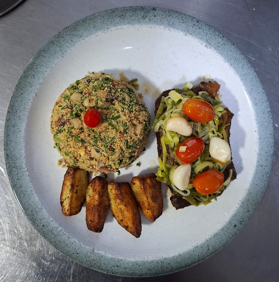 Bife de Chorizo com Tomate Confit